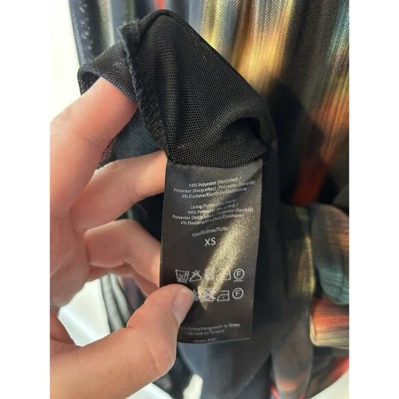 Baum Und Pferdgarten XS Mesh Dress Mini Short Sleeve Y2K Floral Blur Artsy - Picture 3 of 4